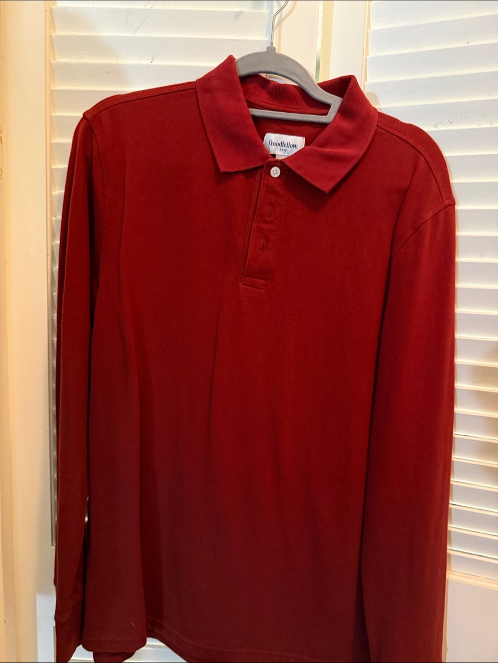 Goodfellow & Co Men's Long-Sleeve Polo - Red